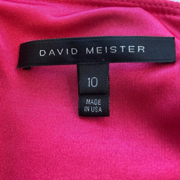 David Meister sheath dress cap sleeve gold hardware belt pockets size 10 - Picture 8 of 9